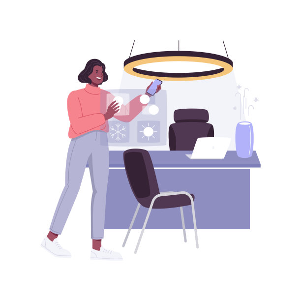 智能办公室孤立的卡通矢量插图。图片下载