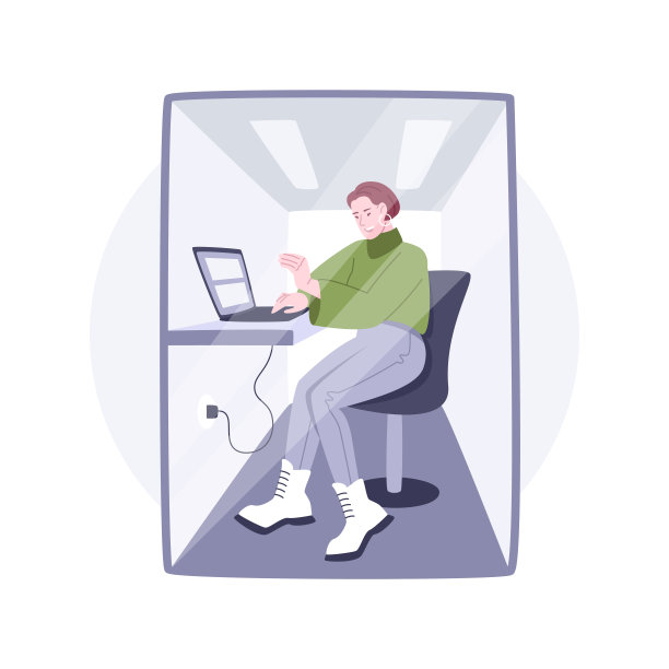 工作站孤立的卡通矢量插图。图片下载