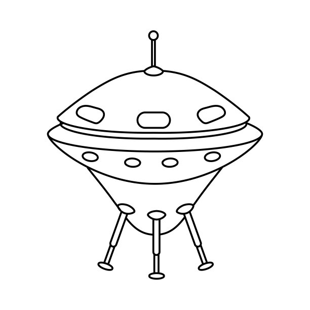 UFO图标，外星飞船。向量轮廓风格图片下载