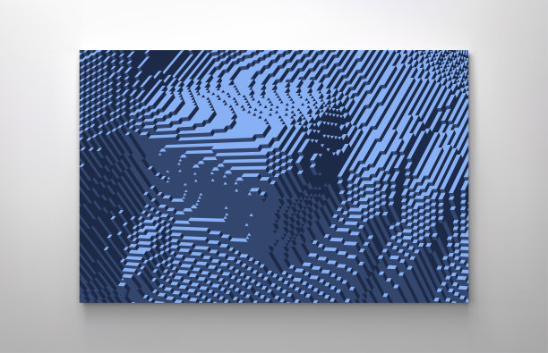 一个男人的脸由小立方体创建的插图。匿名社会掩蔽。技术和机器人概念。体素的艺术。3 d矢量插图。图片下载