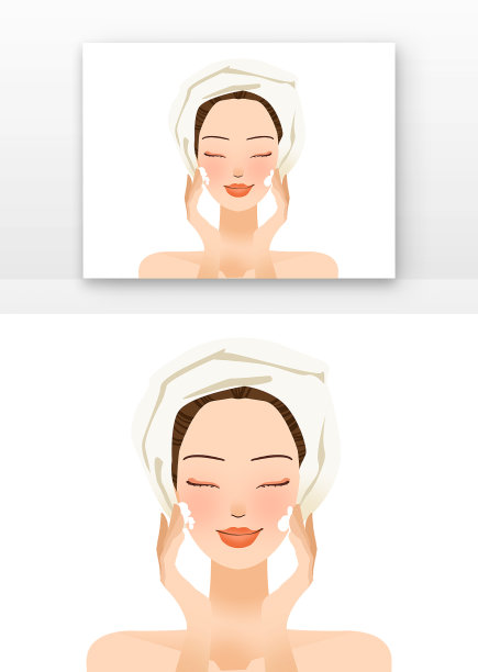 妇女节美容女孩脸部清洁图片下载