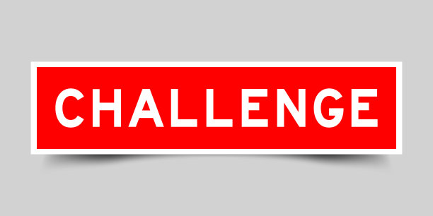 正方形标签贴纸与字挑战红色图片下载