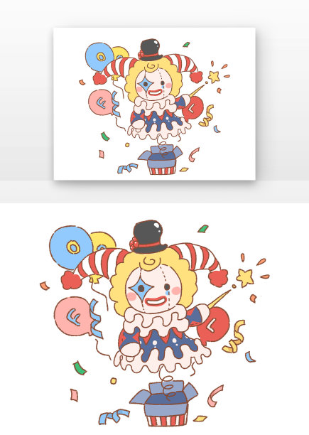 节日愚人节整蛊道具玩具小丑气球插画元素图片下载