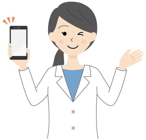 女医生在智能手机屏幕上指点方向。图片下载