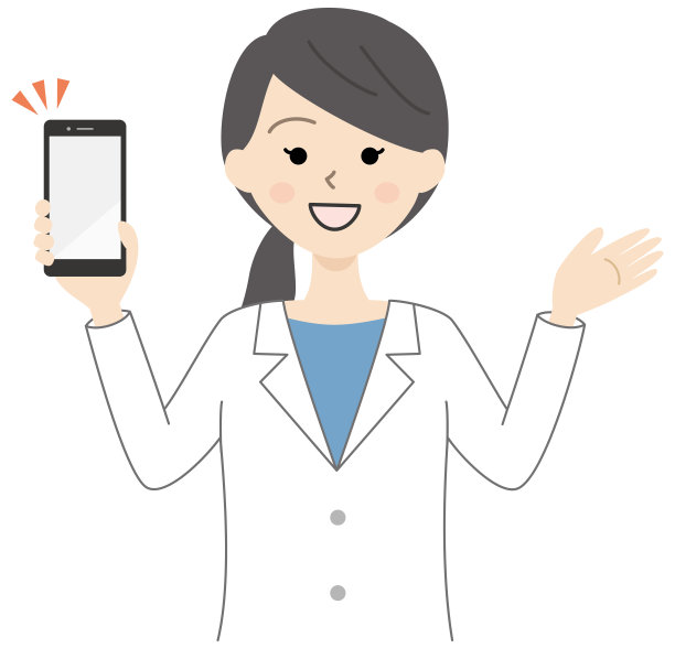 女医生在智能手机屏幕上指点方向。图片下载