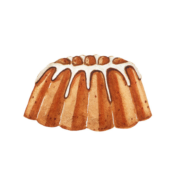 水彩复活节蛋糕孤立在白色背景上。春天复活节假期甜食插图图片下载