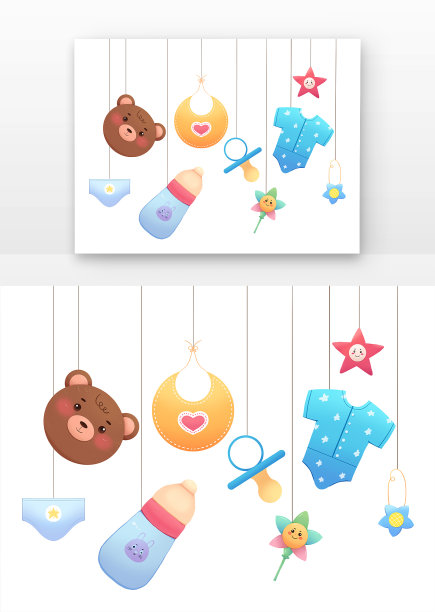 卡通母婴用品挂饰图图片下载