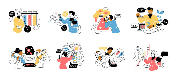 进行科学研究的一组科学家图片下载