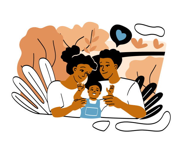 幸福家庭与孩子抽象概念图片下载