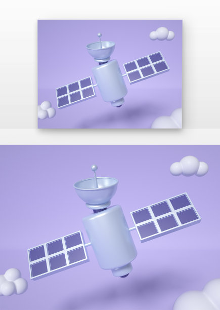 航空航天太空探索飞机火箭卫星C4D风格图片下载