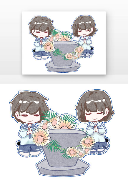 清明节学生扫墓图片下载