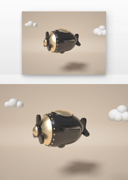 航空航天太空探索飞机火箭卫星C4D风格图片下载