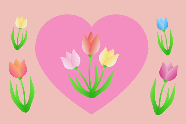 郁金香和的心图片下载