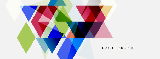 彩色三角形构成几何抽象图片下载