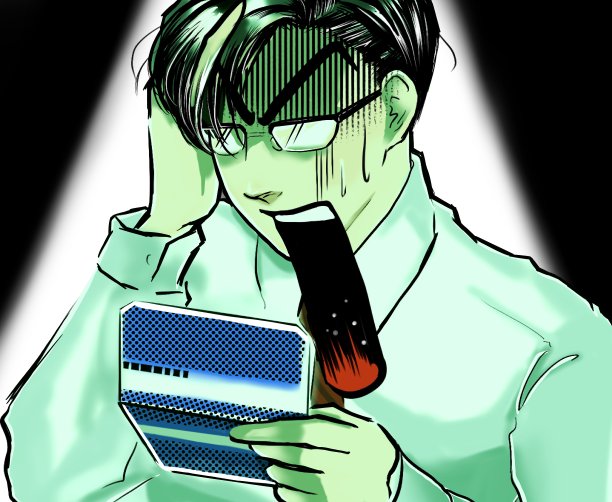 一名年轻的办公室职员戴着眼镜，当他看到余额不足的存折时，惊呆了，脸色苍白。图片下载