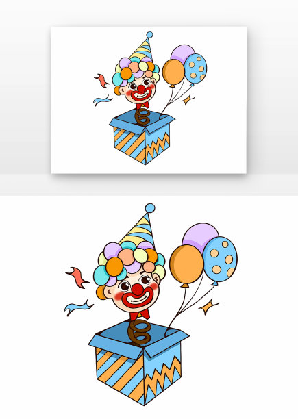 愚人节元素彩色爆炸头小丑图片下载