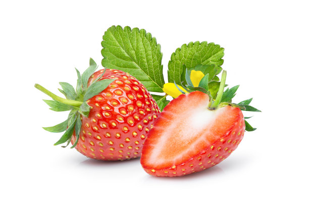 草莓孤立在白色上图片下载