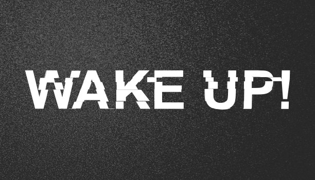 让短信“醒醒!”有趣的3 d渲染图片下载