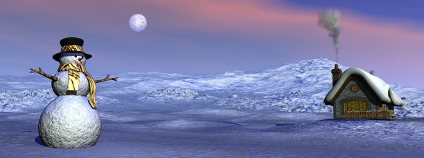 圣诞节风景- 3D渲染图片下载