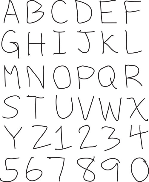 用手写英文字母和数字图片下载