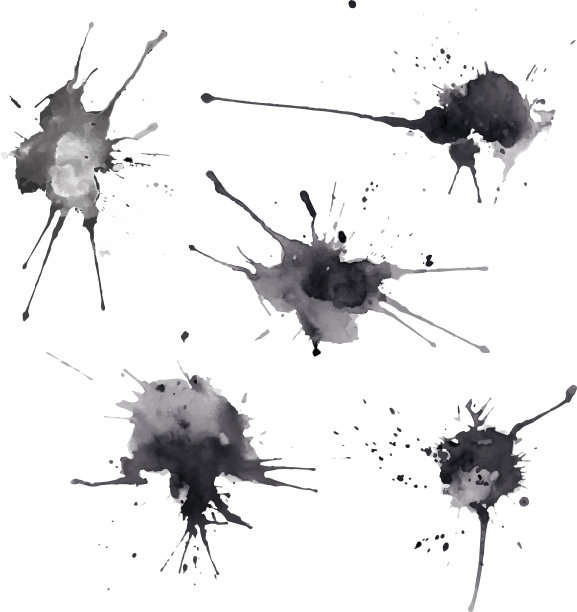 抽象混乱的黑白墨迹图片下载