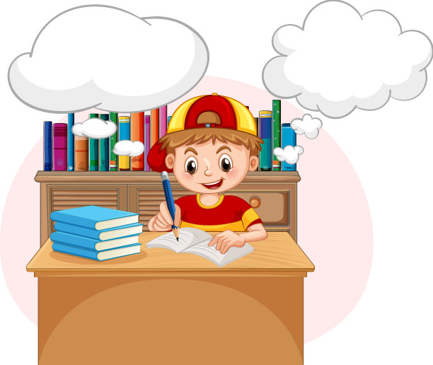 一个孩子在做家庭作业图片下载