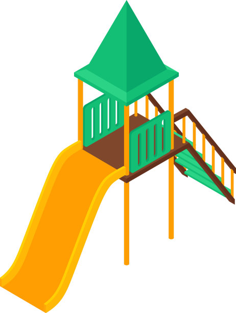 塔式滑梯游乐场构图图片下载
