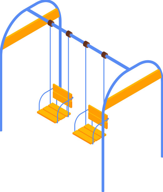 操场秋千等距构图图片下载