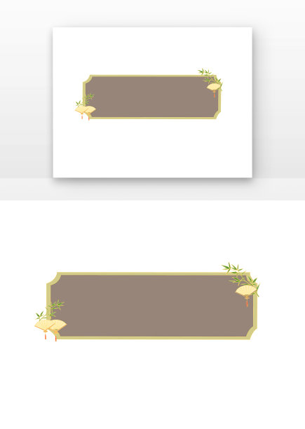 国潮中国对话框扇子竹叶图片下载