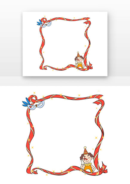 愚人节边框表演小丑图片下载