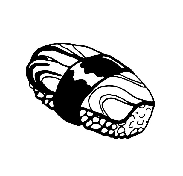 寿司卷。黑白插图。向量的剪纸艺术图片下载