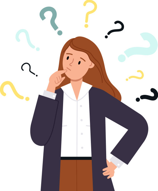 女商人怀疑女孩思考问题图片下载