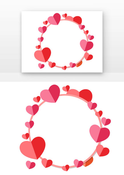 爱心边框粉红色圆形边框图片下载