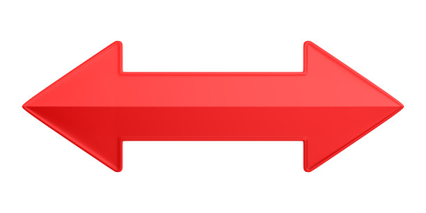 白色背景上的红色箭头。孤立的3 d演示图片下载