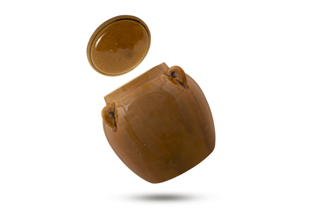 白色背景上的黏土罐图片下载