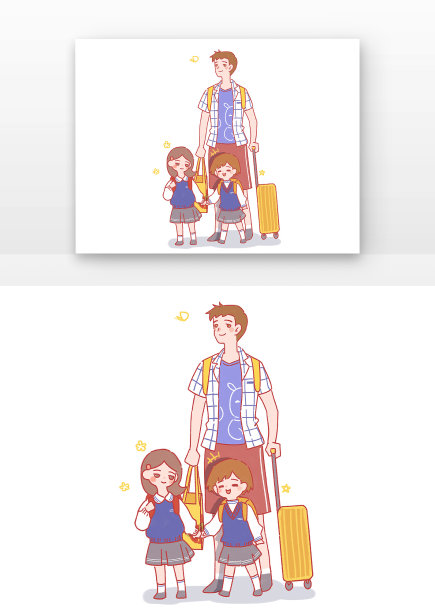 五一节假日家人出游父母孩子旅游原创元素图片下载