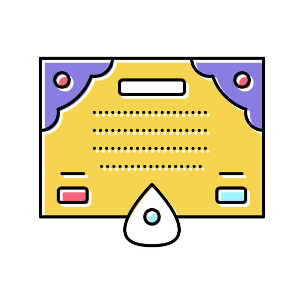 唯心论占星的颜色图标矢量插图图片下载