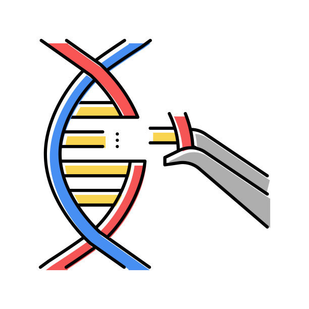 修改和构建遗传分子颜色图标矢量插图图片下载