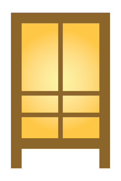 日式灯具隔离矢量插图。图片下载