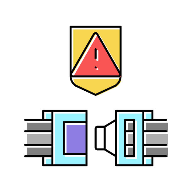 电线电缆保护彩色图标矢量插图图片下载