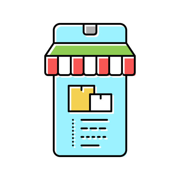 配送店部门颜色图标矢量插图图片下载