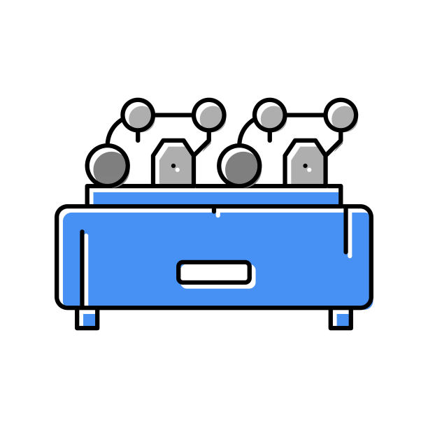 旋转空压机彩色图标矢量插图图片下载