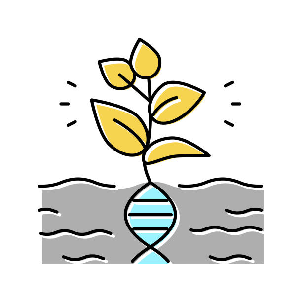 植物遗传颜色图标矢量插图平面图片下载