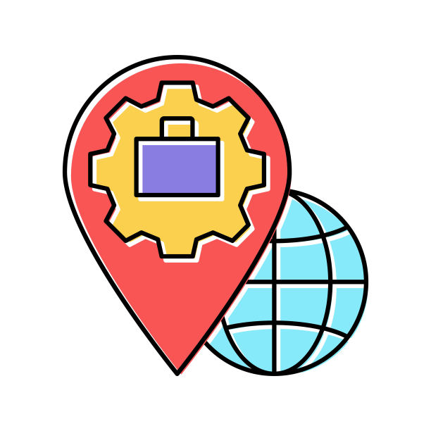 法律地址彩色图标矢量图图片下载