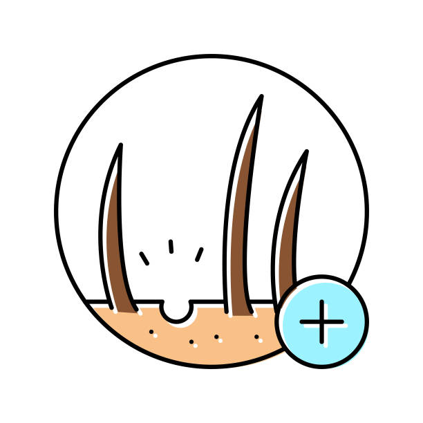 脱发诊所颜色图标矢量插图图片下载