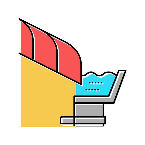 屋顶排水系统颜色图标矢量插图图片下载