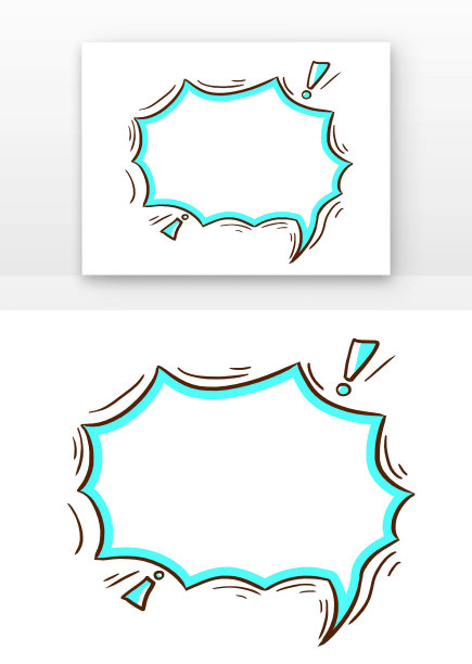 卡通对话框1绿色爆炸框图片下载