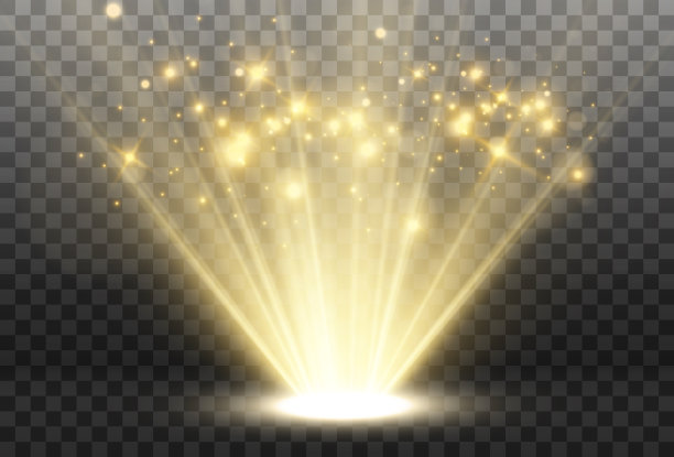 空荡荡的舞台和聚光灯。在透明背景上照明设备。图片下载