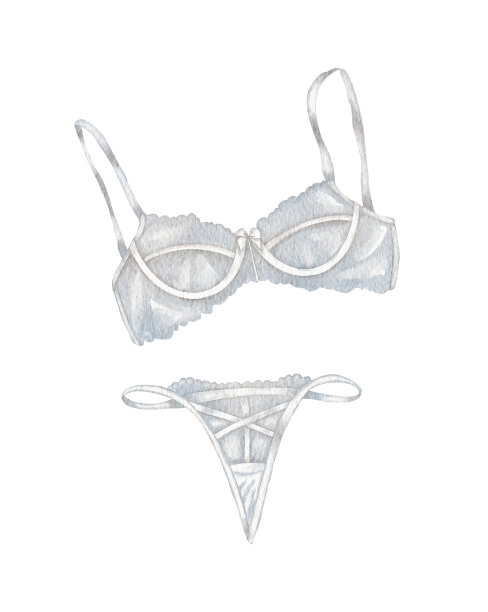 水彩内衣。手绘内衣。时尚插画。图片下载