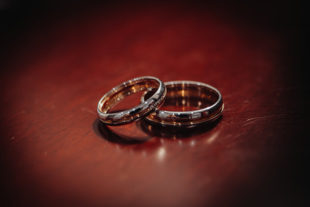 接近两个结婚金戒指图片下载